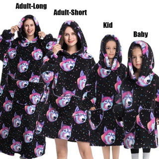 Winter Women Clothes Adult Children Plush Fleece Hoodies Homewear Pajamas Super Warm Hooded Sweatshirts Pullover Tops Oversized