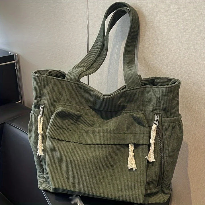 Bolsa de ombro de veludo Travel Master casual cor sólida com bolso múltiplo sacola para mulheres