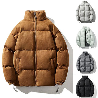 2025 homens inverno parkas jaqueta moda engrossar à prova de frio cor sólida casaco masculino gola manga longa solto homem outerwear