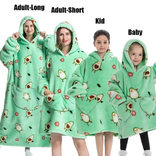 Winter Women Clothes Adult Children Plush Fleece Hoodies Homewear Pajamas Super Warm Hooded Sweatshirts Pullover Tops Oversized