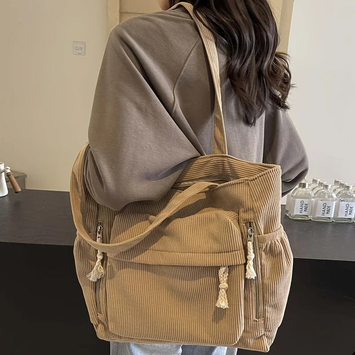 Bolsa de ombro de veludo Travel Master casual cor sólida com bolso múltiplo sacola para mulheres