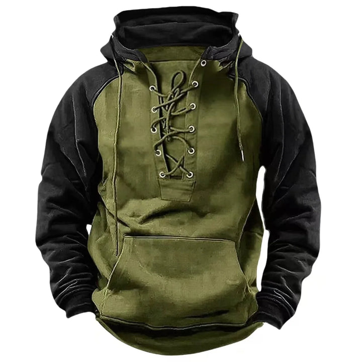 Men's Casual Hoodie Sweatshirt Autumn Winter Color Block Oversized Workwear Jacket Youth Fashion Polyester Blend Long Sleeve