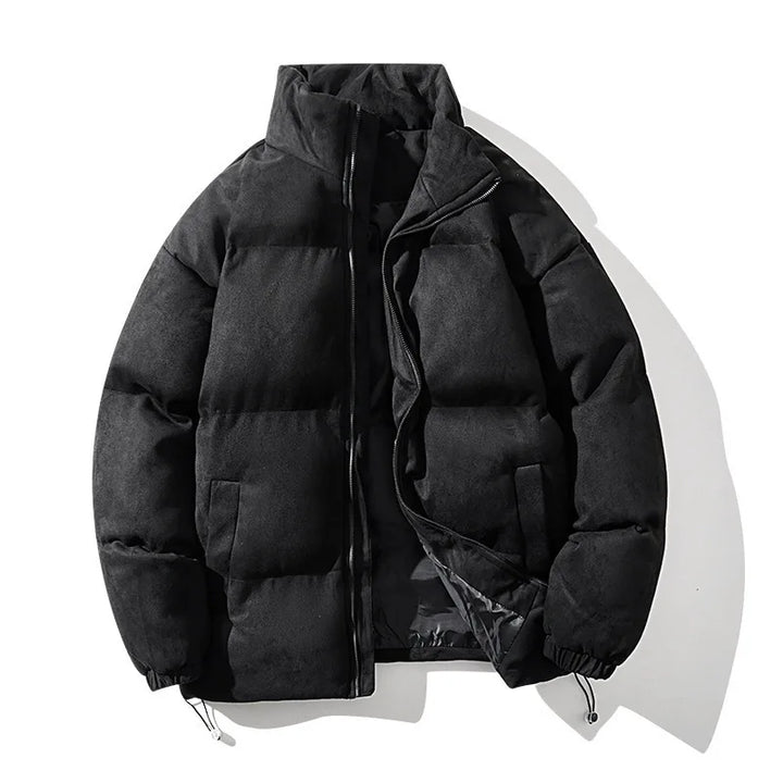 2025 homens inverno parkas jaqueta moda engrossar à prova de frio cor sólida casaco masculino gola manga longa solto homem outerwear