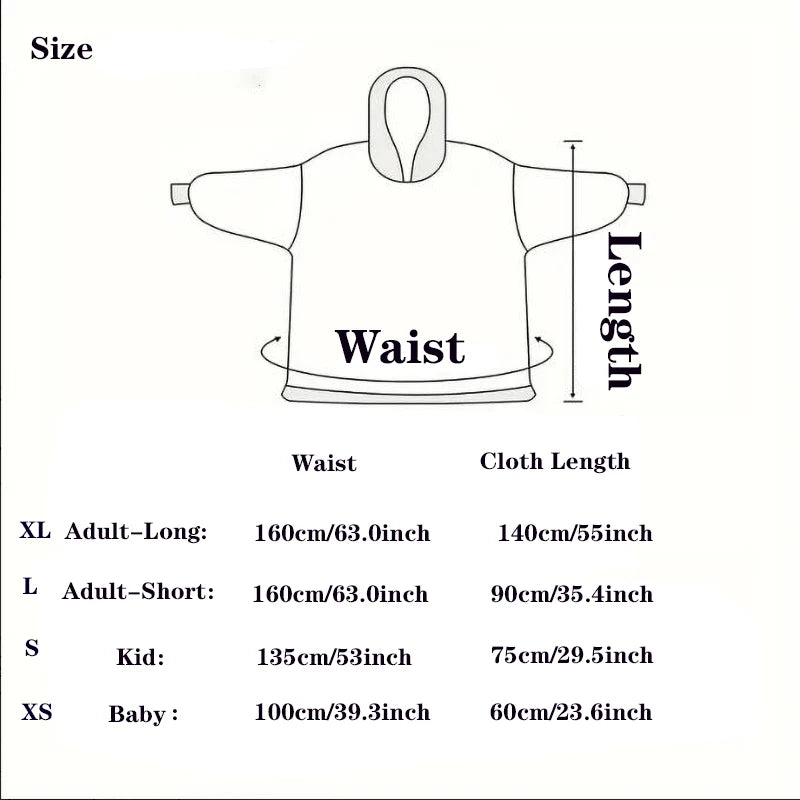 Winter Women Clothes Adult Children Plush Fleece Hoodies Homewear Pajamas Super Warm Hooded Sweatshirts Pullover Tops Oversized