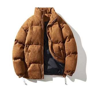 2025 homens inverno parkas jaqueta moda engrossar à prova de frio cor sólida casaco masculino gola manga longa solto homem outerwear
