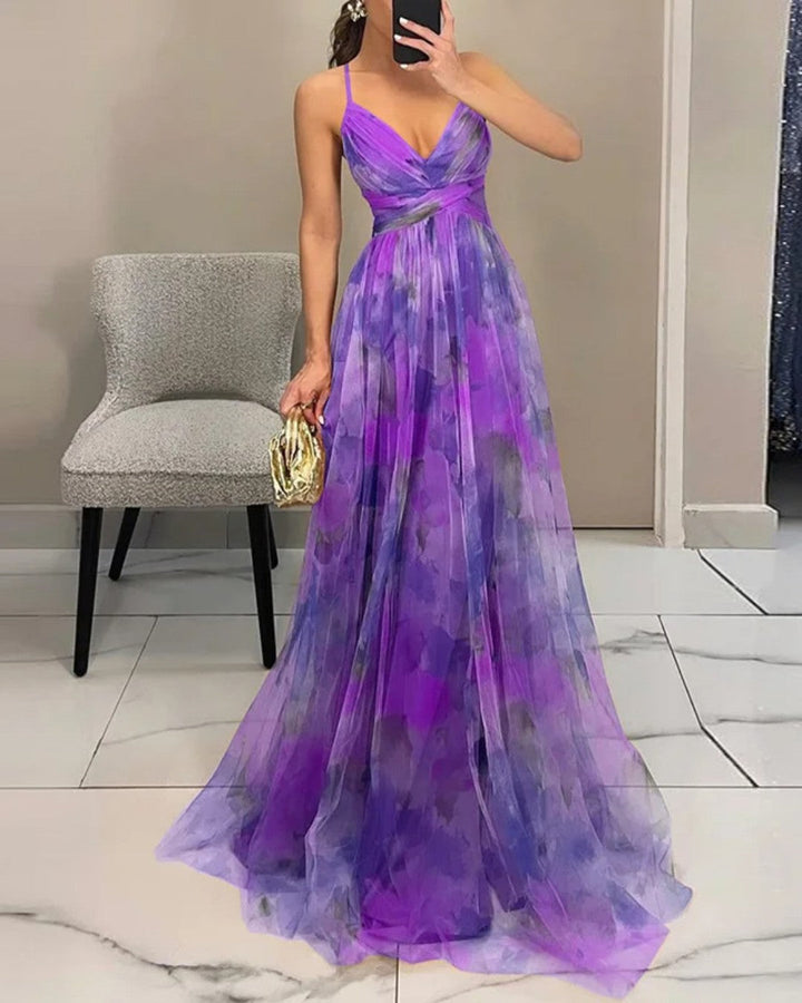 Giselle | Stilinga Maxi Suknelė su Gėlių Motyvais