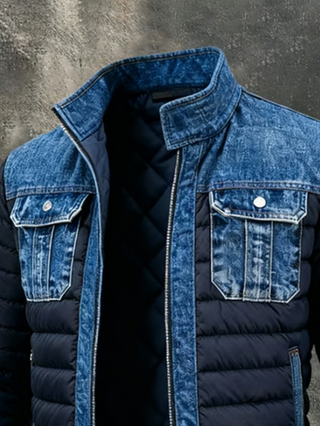 Kevin™ | Hybrid matelassé-jakke i denim