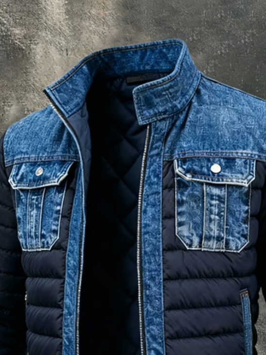 Kevin™ | Hybrid matelassé-jakke i denim