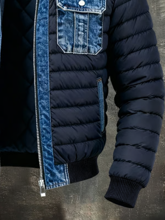 Kevin™ | Hybrid matelassé-jakke i denim