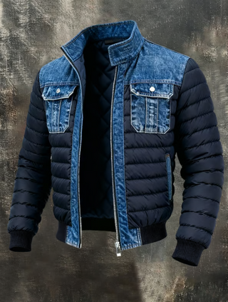 Kevin™ | Hybrid matelassé-jakke i denim