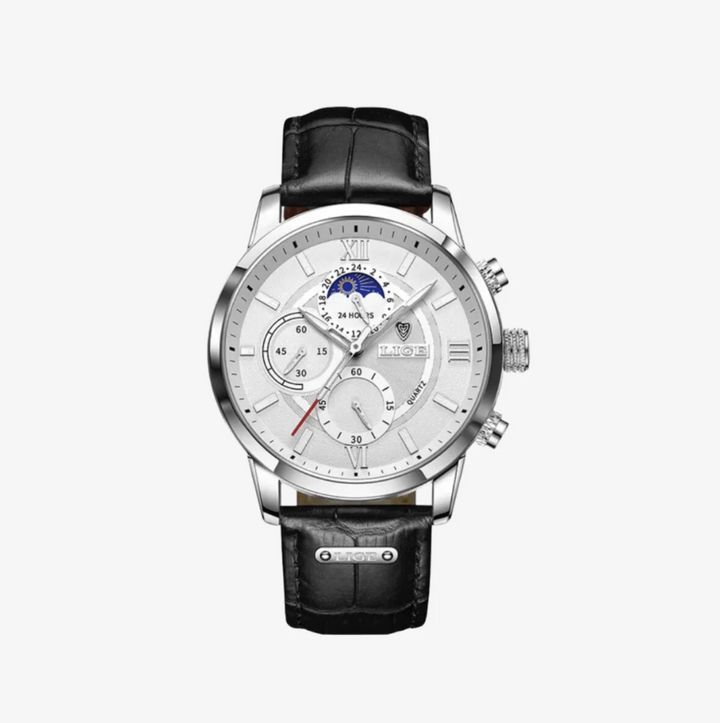 LIGE™ | Elegant herreklokke med månedefase og premium detaljer