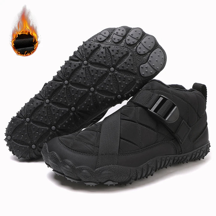 Botas de neve de inverno das mulheres dos homens botas de tornozelo quentes minimalistas com suporte de arco zero gota sola caixa de dedo do pé largo sapatos de algodão descalços