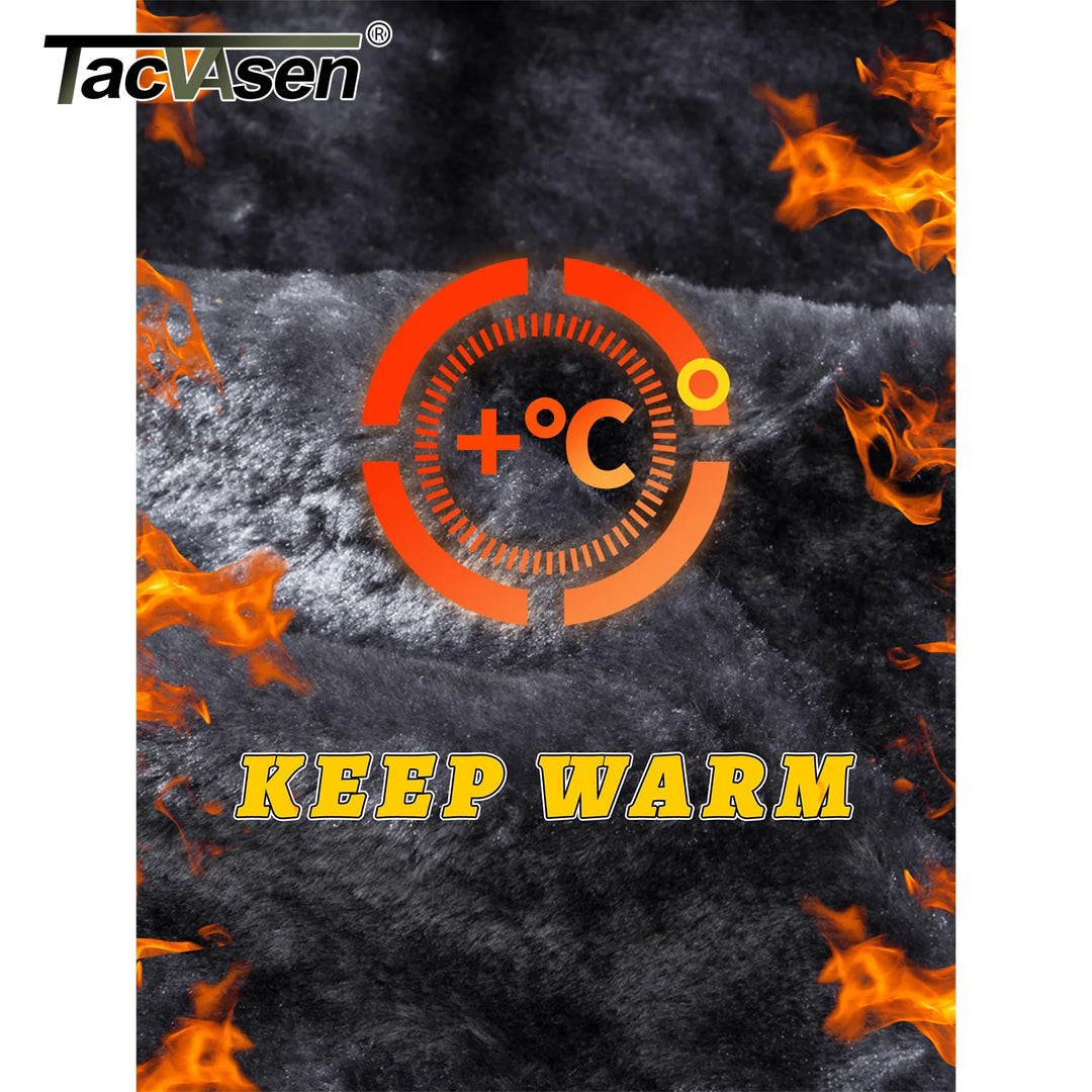 TACVASEN Winter Thicken Fleece Jacket Mens Waterproof Hiking Skiing Jackets Outdoor Mountain Trekking Windbreaker Parka Male