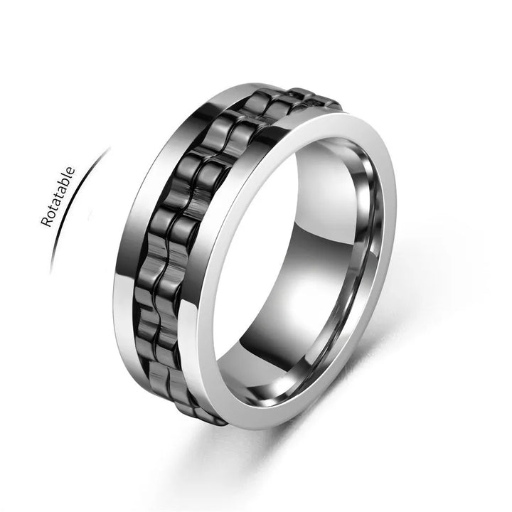 Anti-stress ring i rustfritt stål for menn