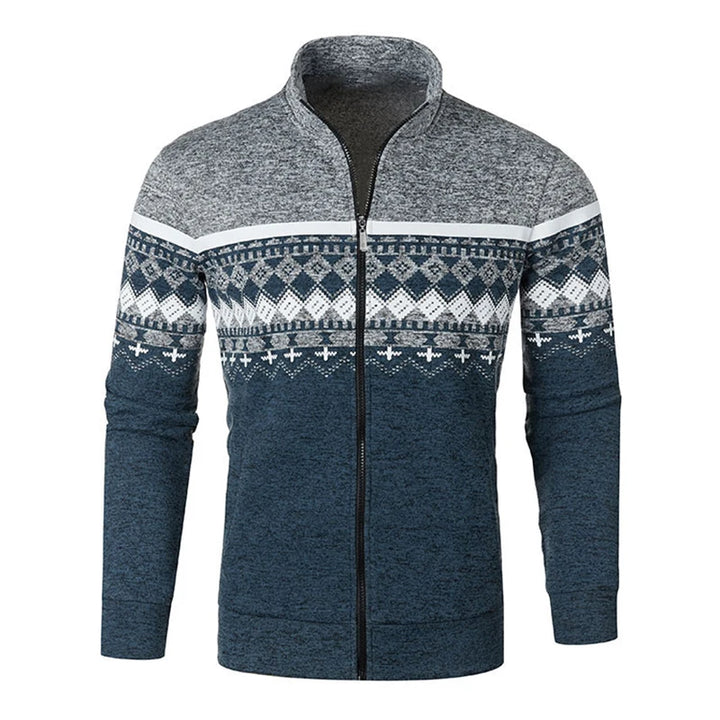 Novos homens suéteres jaquetas outono inverno casacos quentes soltos moletom com zíper gola alta impresso topo