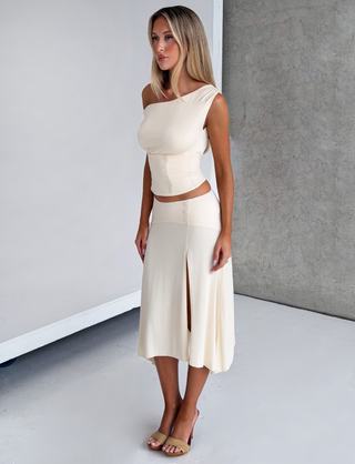 ALYSSA KREMAS HI-LO SKIRT