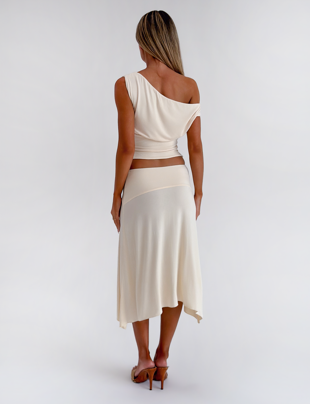 ALYSSA HI-LOW SKIRT - CREAM