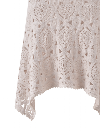 SYNTHIA Lace Midi Skirt - Cream