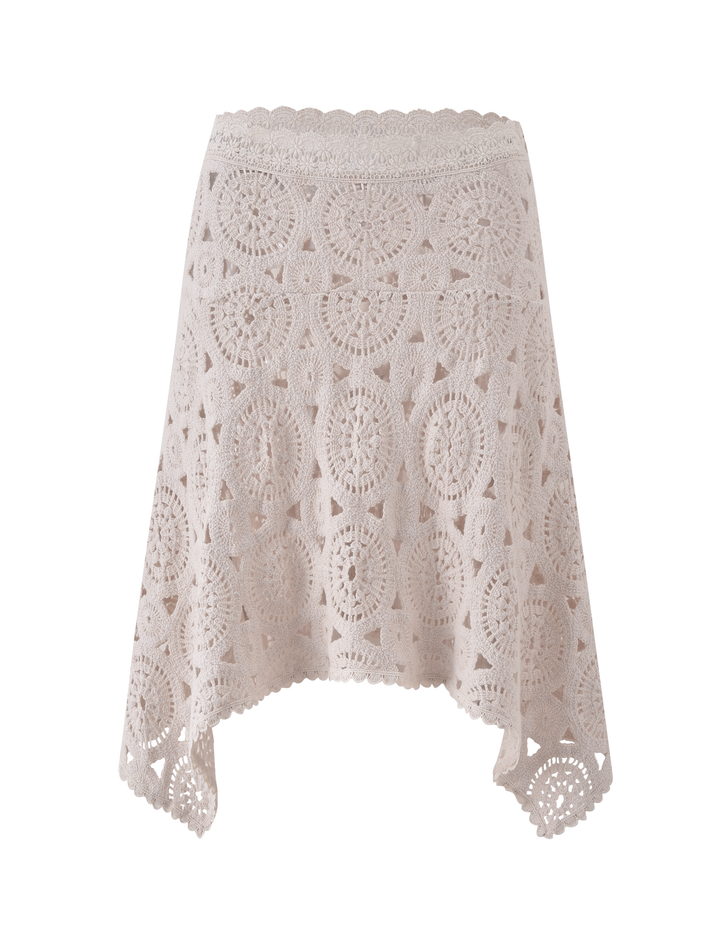 SYNTHIA Lace Midi Skirt - Cream