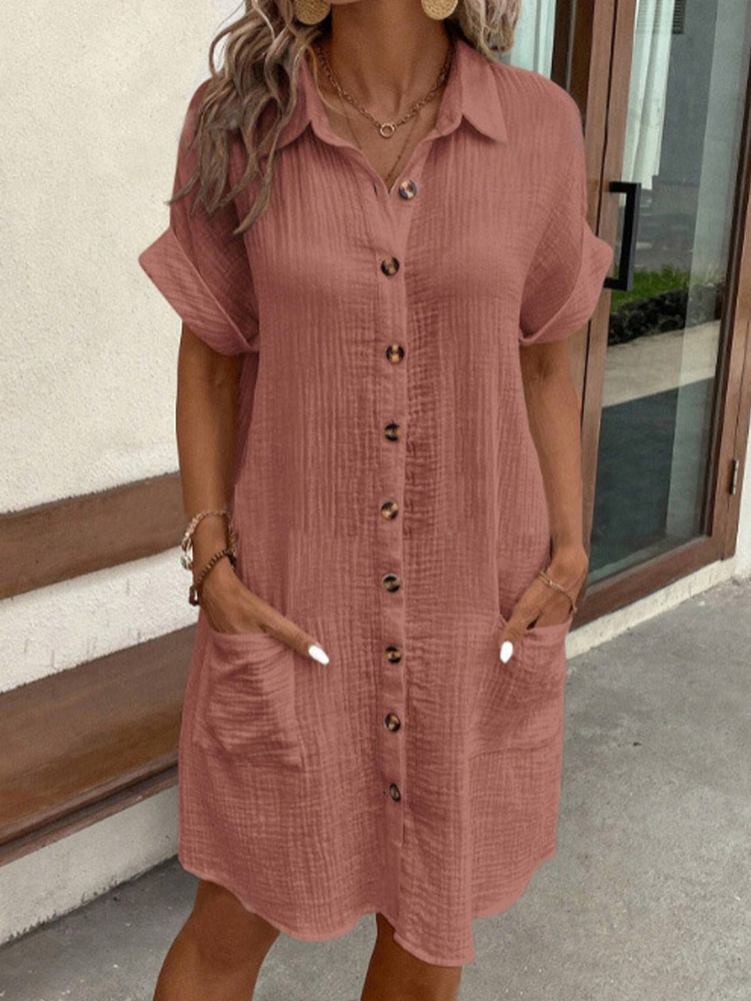 Dunya | Elegantiška polo suknelė su juosmens akcentu