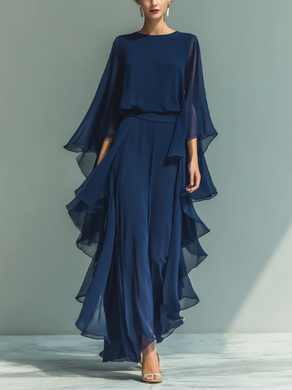Aurora | Elegantiškas Chiffon Komplektas su Ruffles