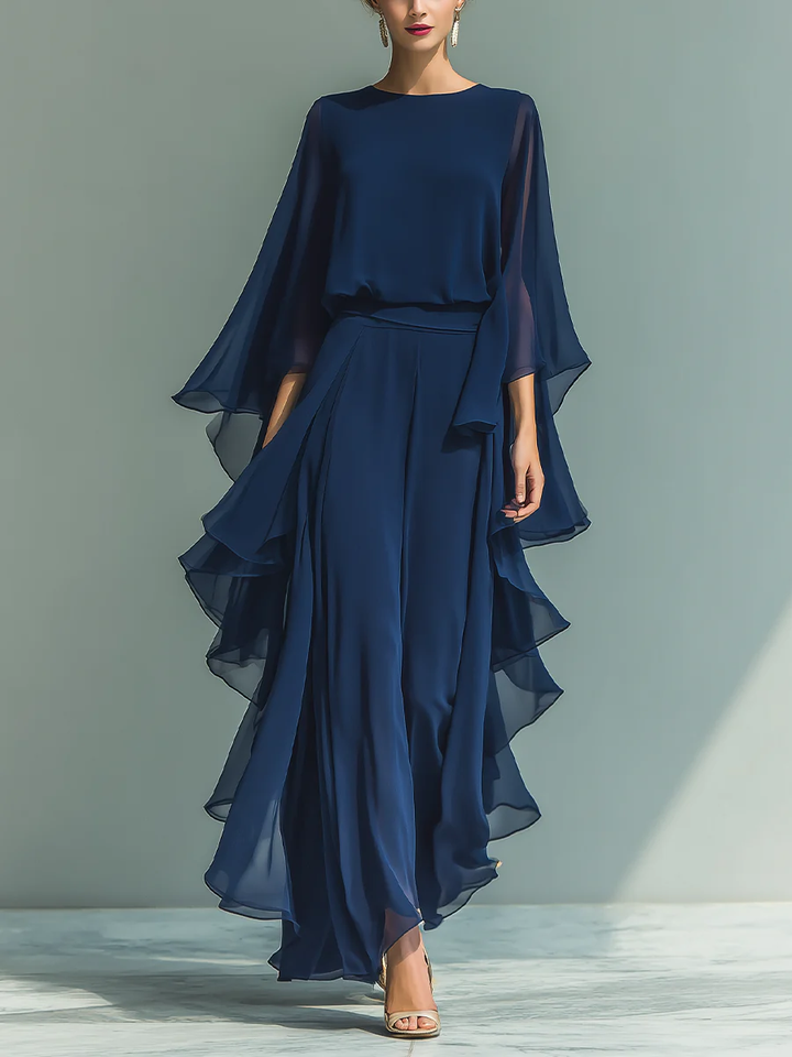 Aurora | Elegantiškas Chiffon Komplektas su Ruffles