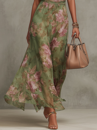 Livia | Elegant Maxi Halter Floral Dress