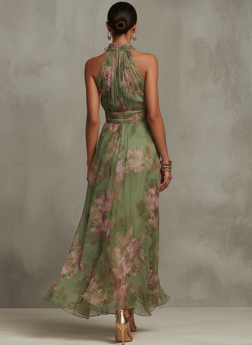 Livia | Maxi Halter Floral Dress
