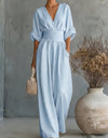 Chiara | Ilgas Raštuotas Skystas Jumpsuit