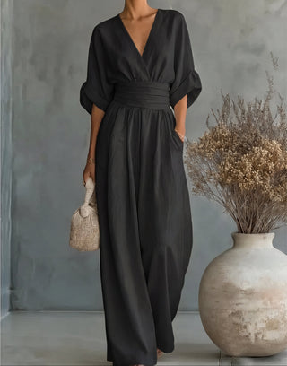 Chiara | Ilgas Raštuotas Skystas Jumpsuit