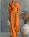 Chiara | Ilgas Raštuotas Skystas Jumpsuit