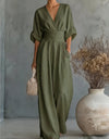 Chiara | Ilgas Raštuotas Skystas Jumpsuit