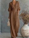 Chiara | Ilgas Raštuotas Skystas Jumpsuit