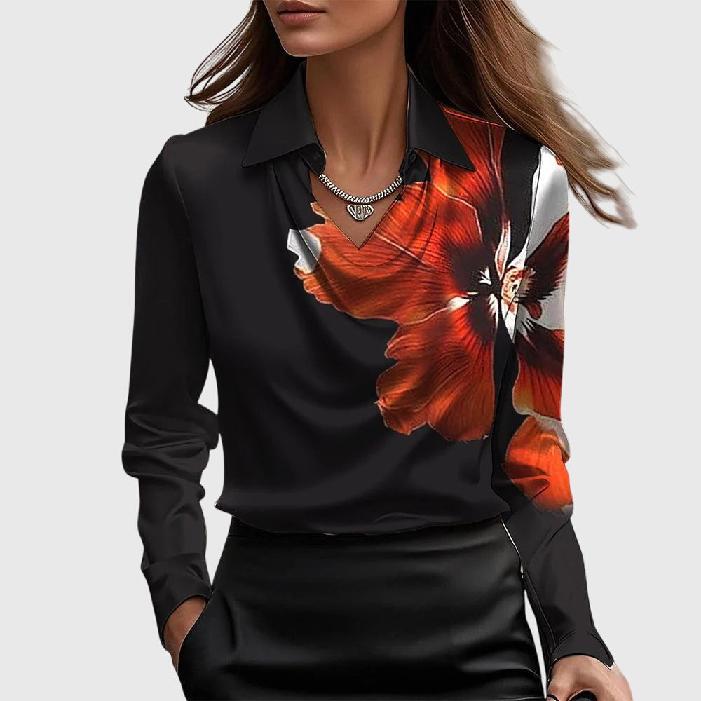 Bodil | Elegant bluse i skinnende sateng