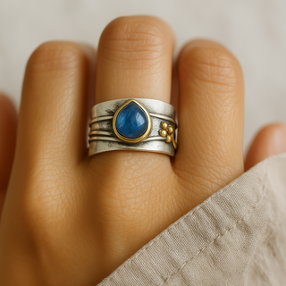 Vintage Blue Sapphire Gold-Plated Silver
