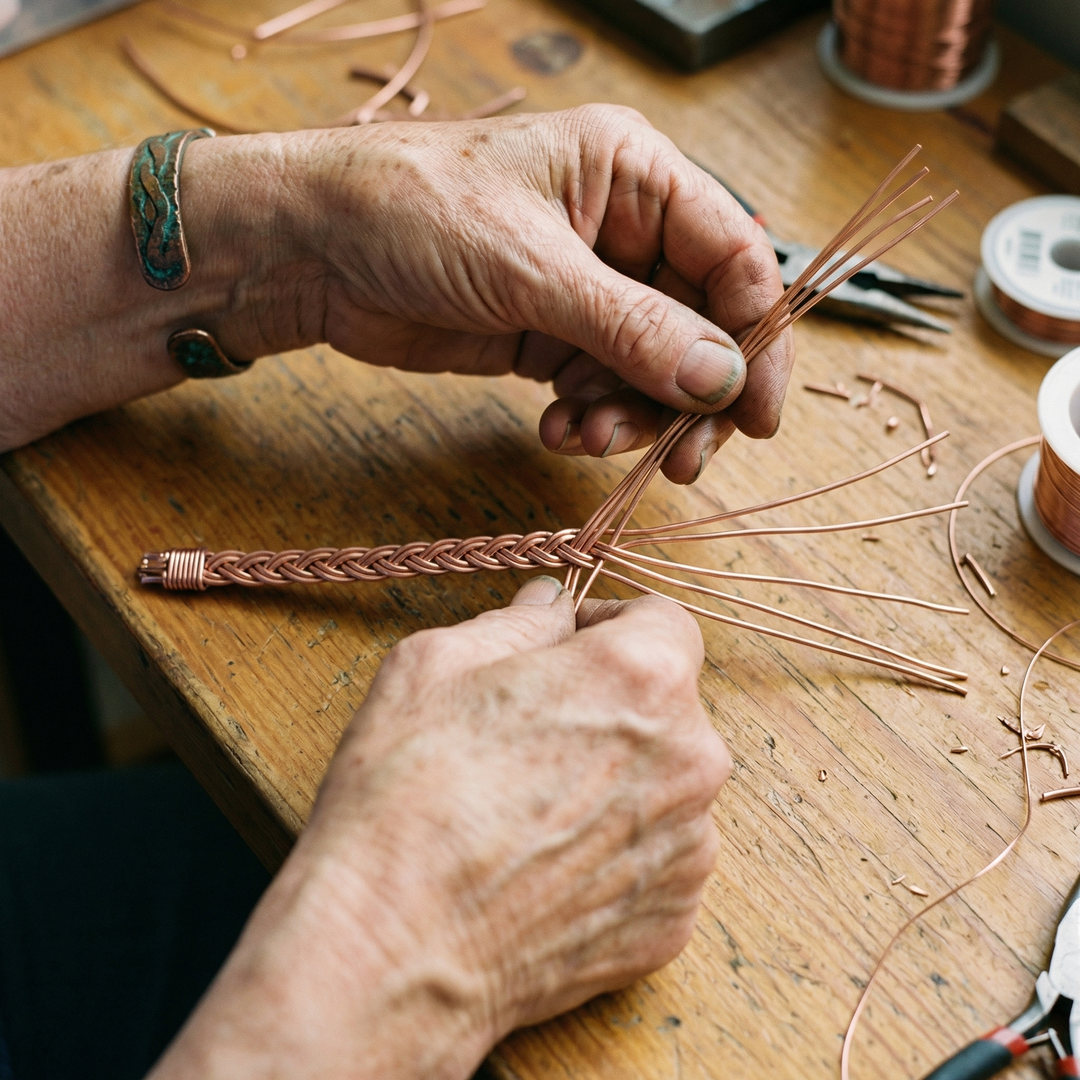 Faye | Audinė Woven Copper Bracelet