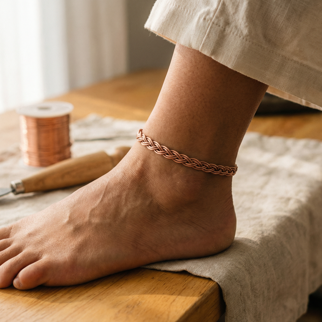 Faye | Audinė Woven Copper Bracelet