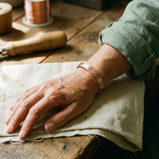 Wren | Hammered Copper Cuff Bracelet with Magnetic Closure