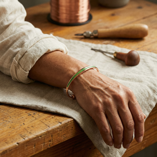 Abigail | Jade-Inlay Copper Bracelet