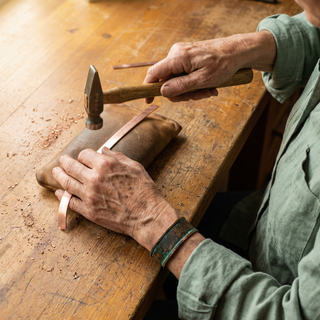 Abigail | Jade-Inlay Copper Bracelet