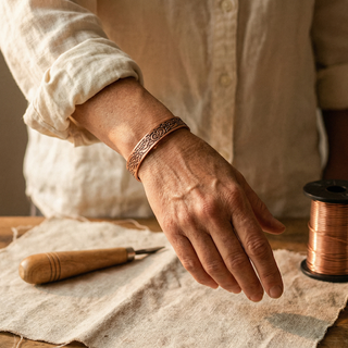Margot | Botanic Engraved Magnetic Copper Bracelet