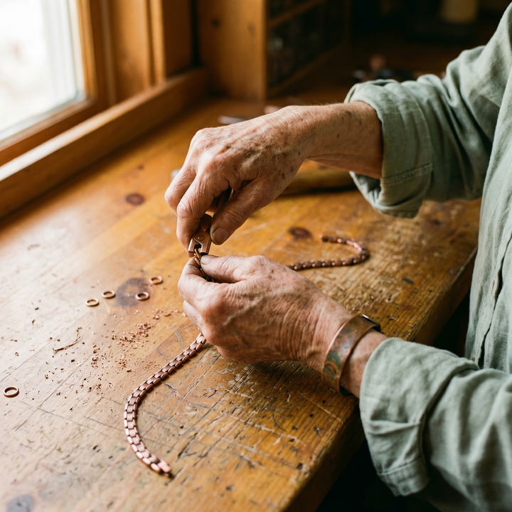 Holly | Mixed Texture Copper Chain Necklace