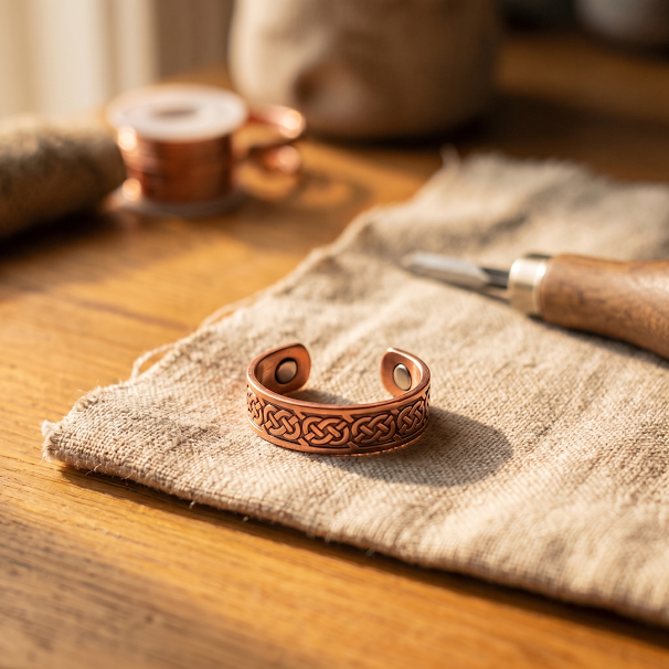 Sage | Jade-Inlay Copper Bracelet