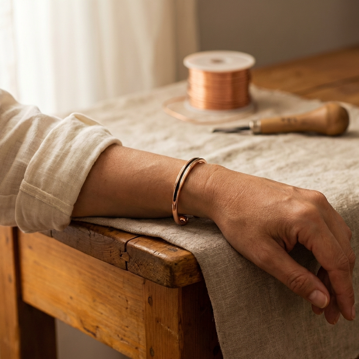Esme | Polished Rose Gold Copper Bracelet