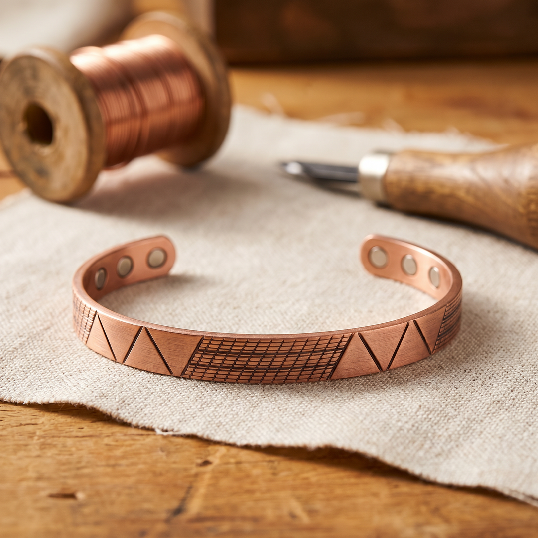 Helena | Geometric Magnetic Copper Bracelet