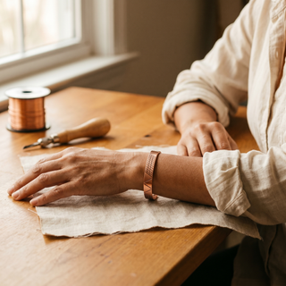 Helena | Geometric Magnetic Copper Bracelet