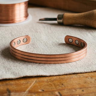Kayla | Triple-Groove Copper Cuff Bracelet