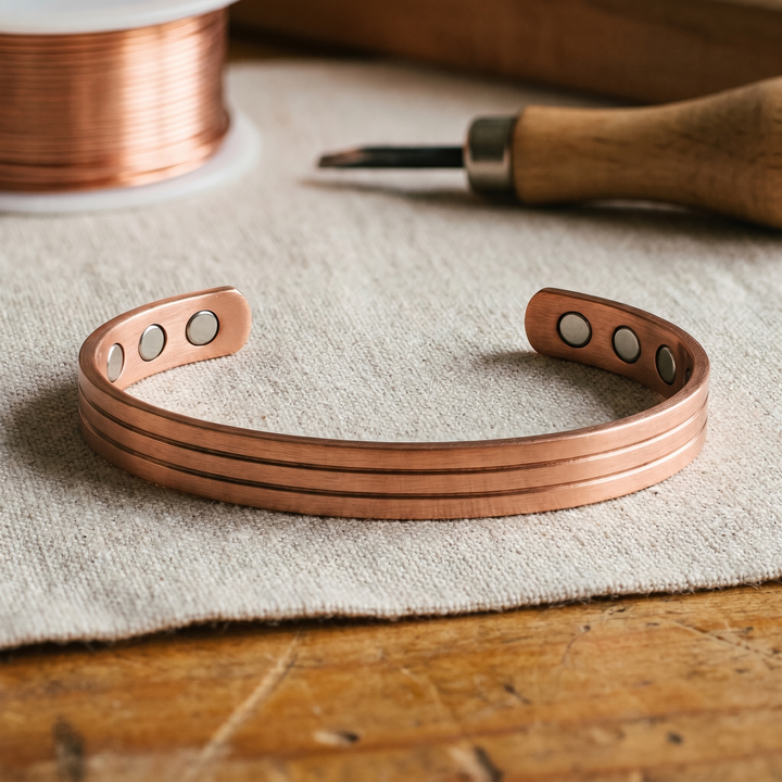 Kayla | Triple-Groove Copper Cuff Bracelet