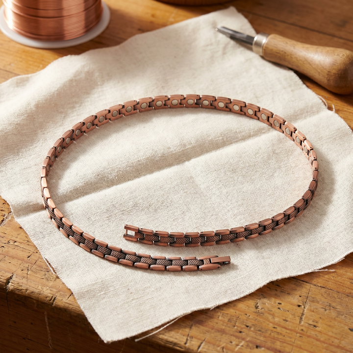 Holly | Mixed Texture Copper Chain Necklace