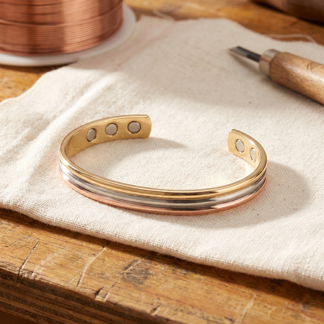 Trinity | Tricolor Wavy Copper Bracelet